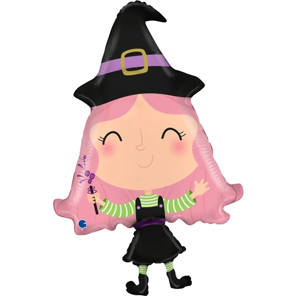 Шар: Шар (33''/84 см) Фигура, Маленькая ведьмочка, 1 шт. Grabo (Италия)