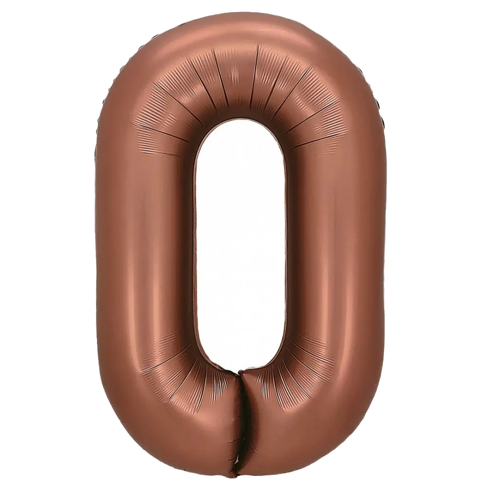 Шар Шар (32''/81 см) Цифра, 0, Шоколадный, Сатин, Цифра, 32"/81 см