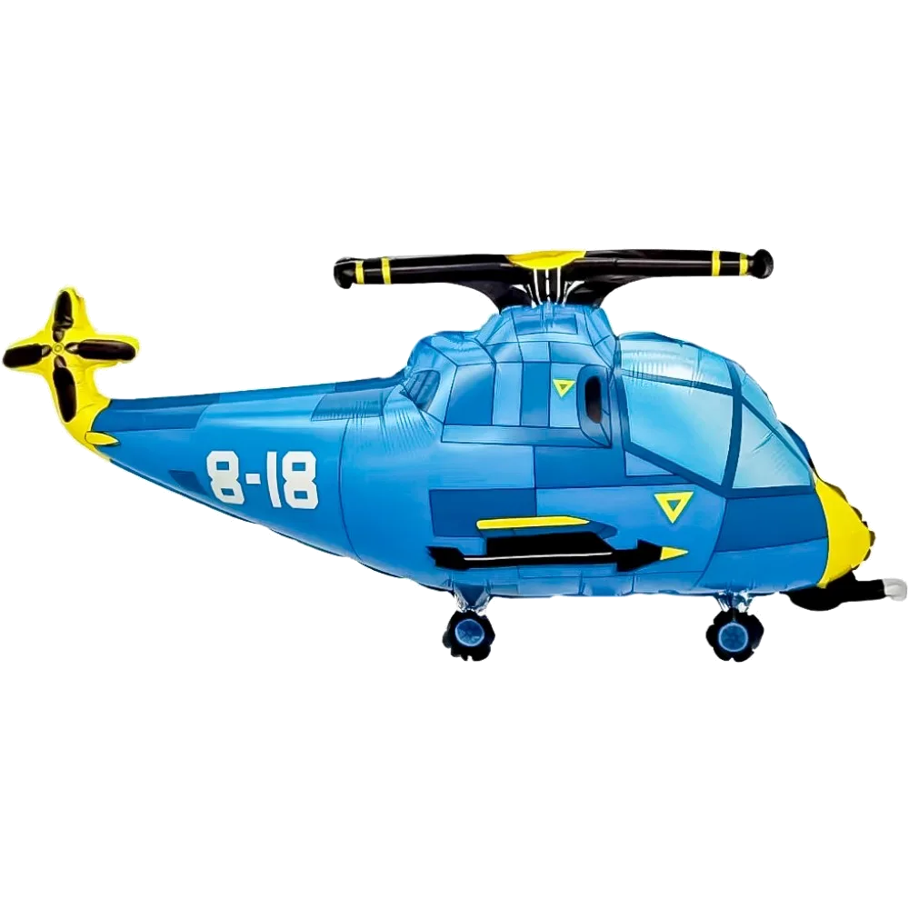 Шар: Шар (36''/91 см) Фигура, Вертолет, Синий