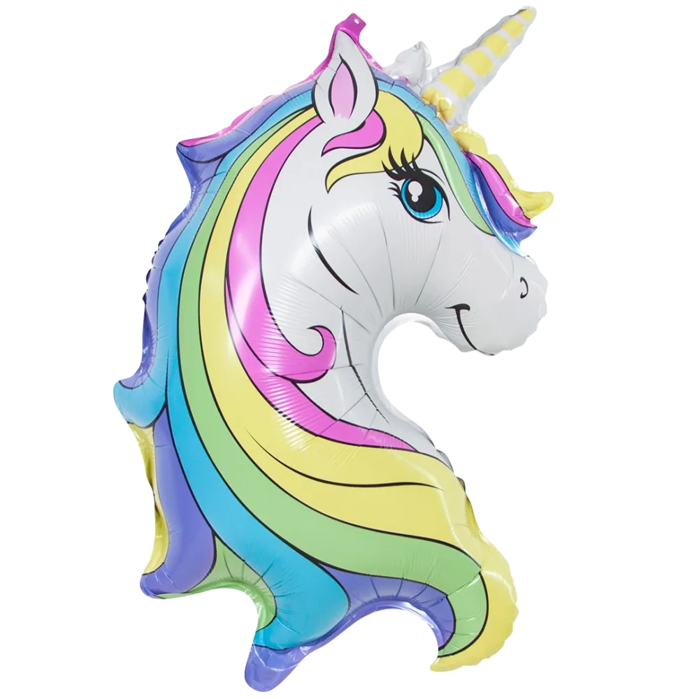 Шар: Шар (32''/81 см) Фигура, Голова, Нежный Единорог
