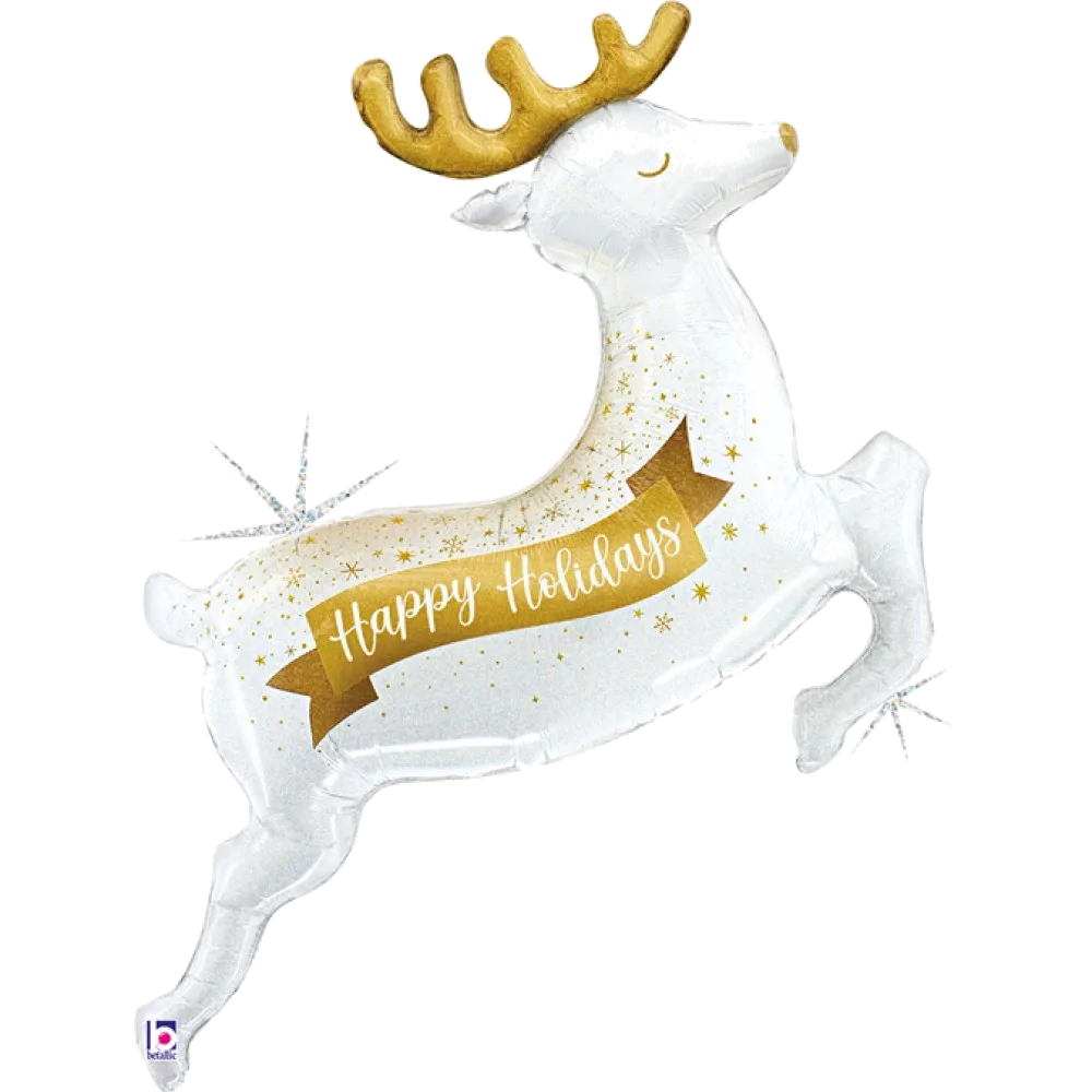 Шар: Шар (48''/122 см) Фигура, Новогодний олень, Голография, 1 шт. в уп. Grabo (Италия)
