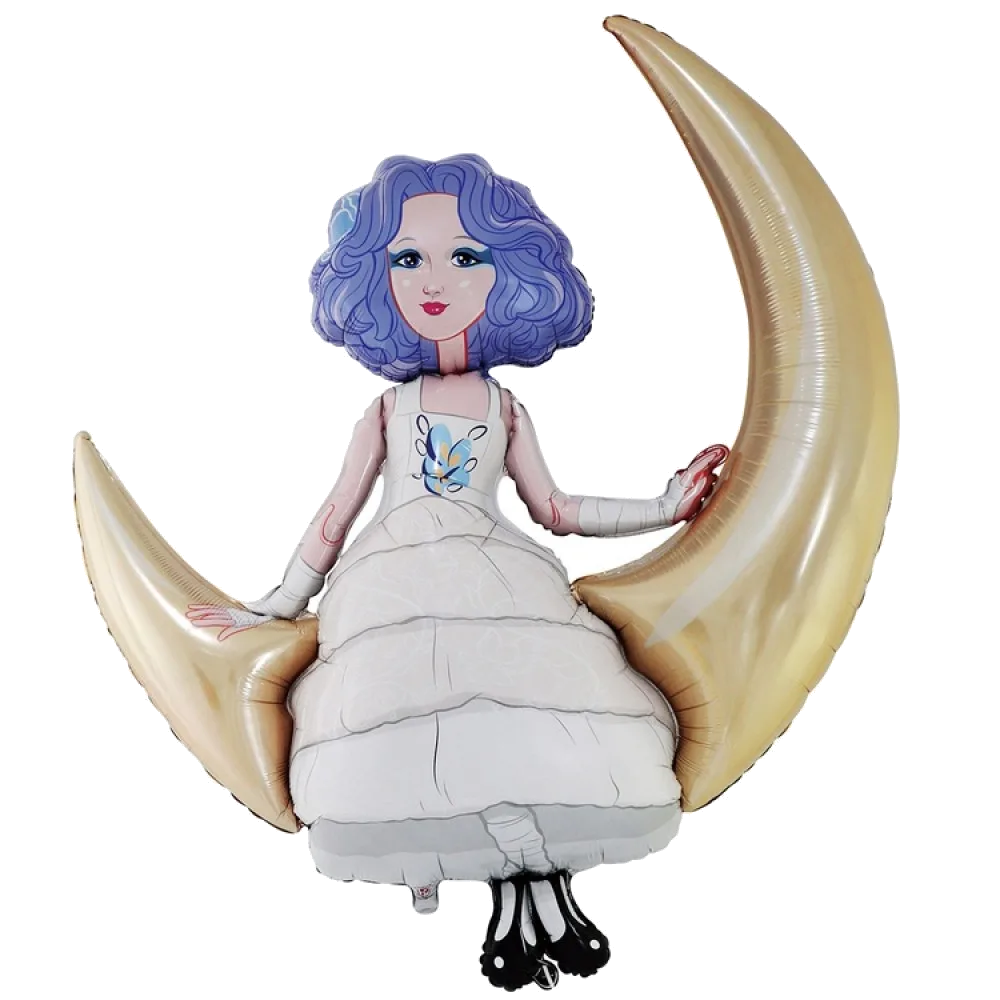 Шар: Шар (44"/114 см) Фигура, Мальвина на полумесяце, Буратино1 шт. в уп.
