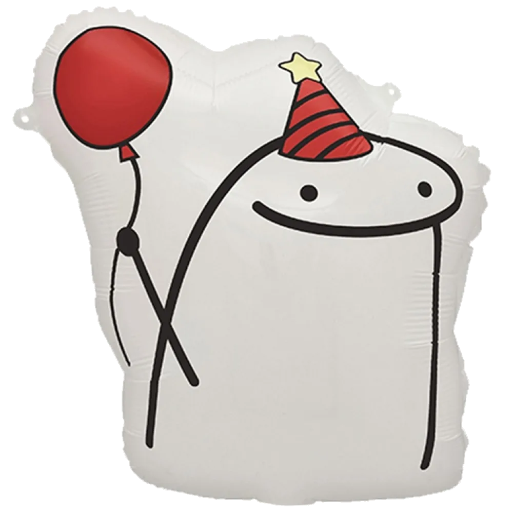 Шар: Шар (20"/51 см) Фигура, Человечек Мем матовый с шариком, 1 шт. в уп.