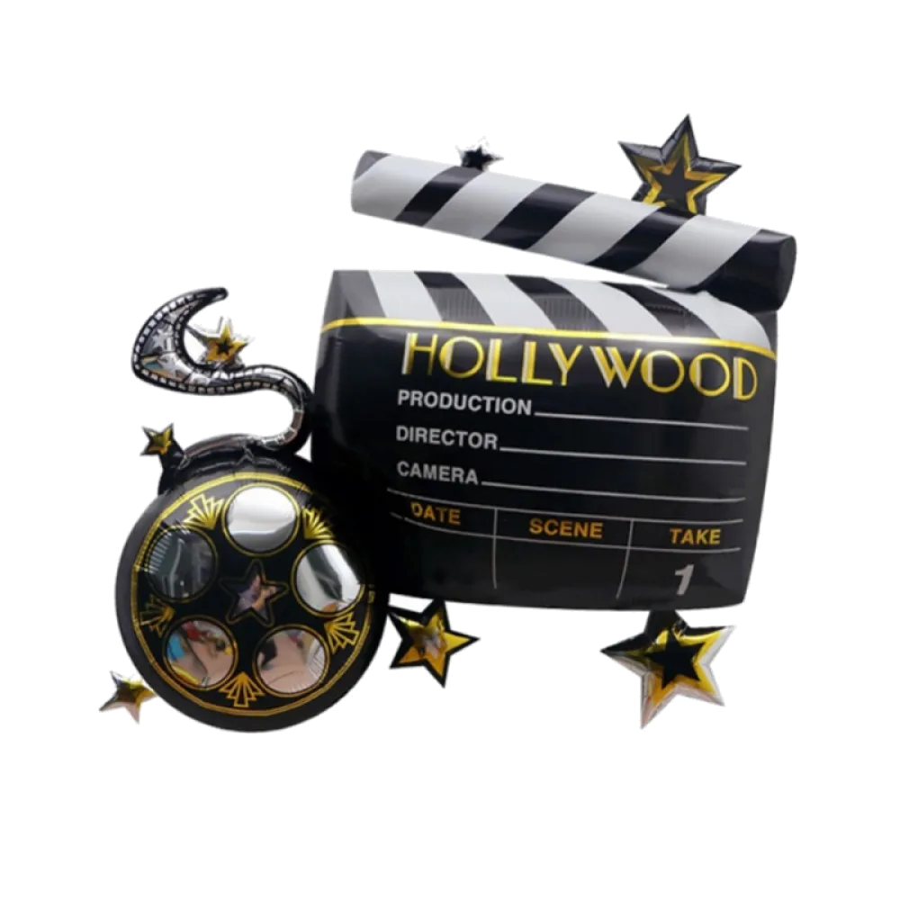 Шар: Шар (26''/66 см) Фигура Кинохлопушка, 1 шт.