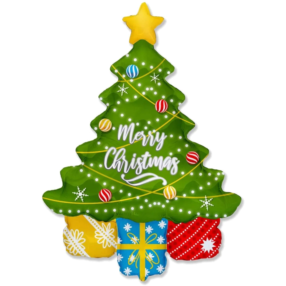 Шар: Шар (43''/109 см) Фигура, Новогодняя елочка и подарки, 1 шт. Flexmetal (Испания)
