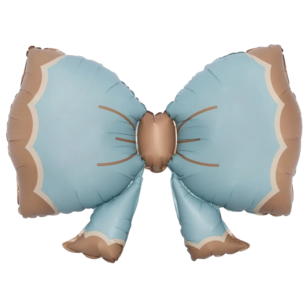 Шар: Шар (37''/94 см) Фигура, Бант, Голубой, Сатин