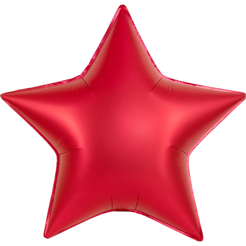 Шар: Шар (30''/76 см) Звезда, Красный, Сатин