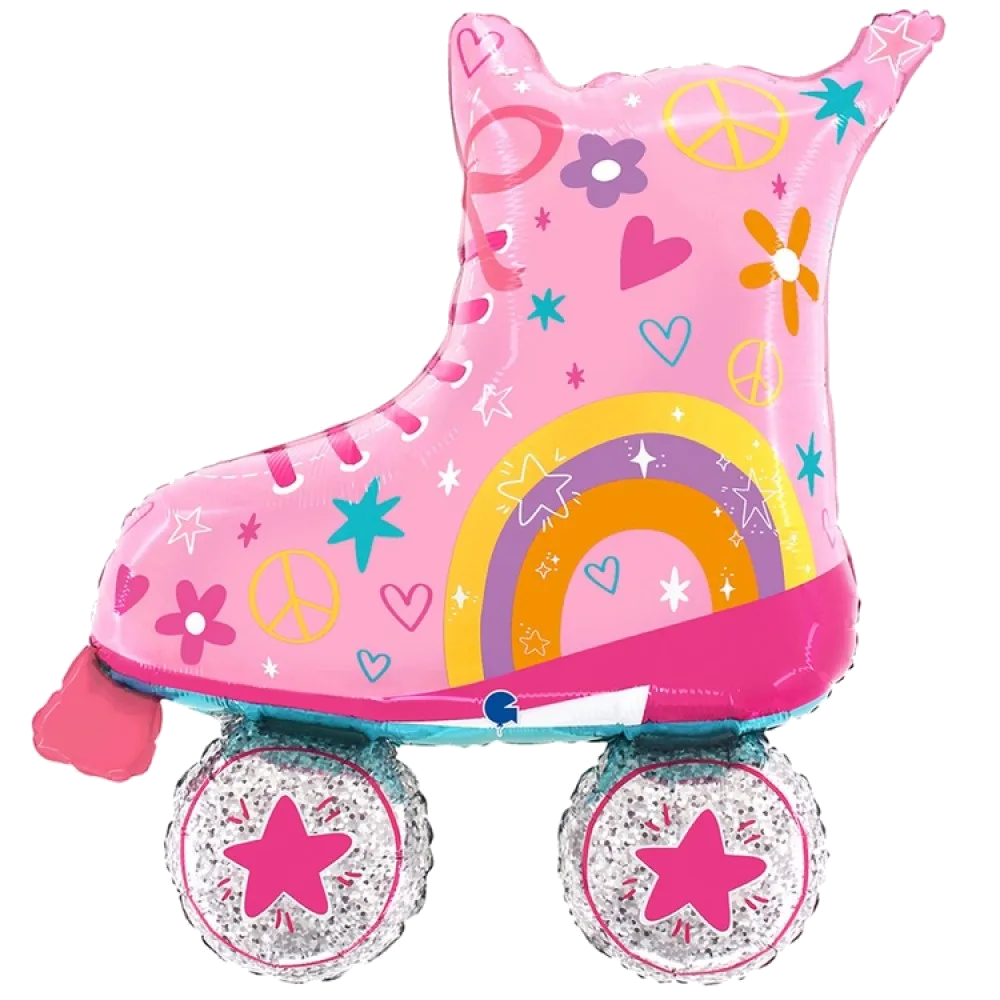 Шар: Шар (33"/84 см) Фигура, Ролики розовые