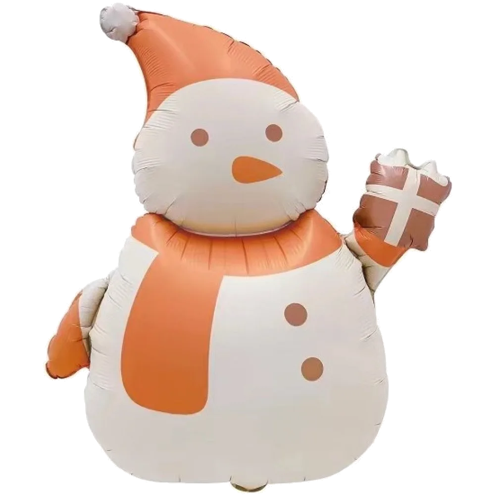 Шар: Шар (33''/84 см) Фигура, Снеговик с подарком, Сатин, 1 шт. в уп.