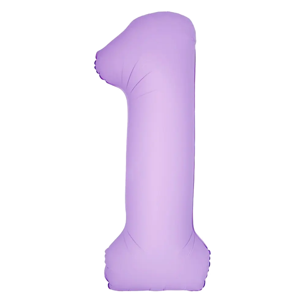 Шар Шар И (40''/102 см) Цифра, 1 Slim, Лаванда, Матовый, Цифра, 40"/102 см