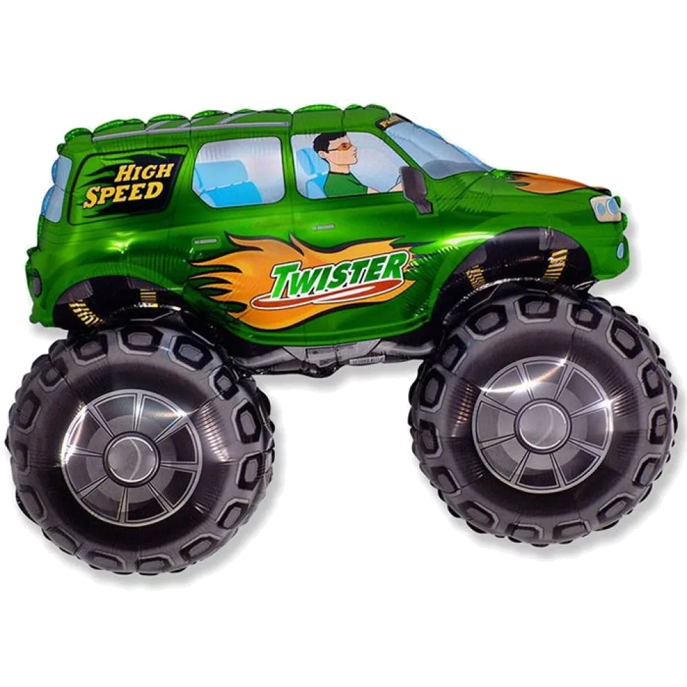 Шар: Шар (38''/97 см) Фигура, Джип Бигфут, Зеленый, 1 шт. Flexmetal (Испания)2.2П