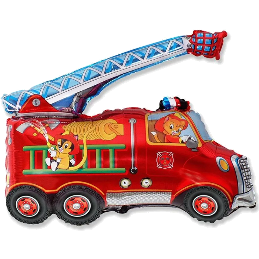 Шар: Шар (31''/79 см) Фигура, Пожарная машина, Красный, 1 шт. Flexmetal (Испания)2.1П