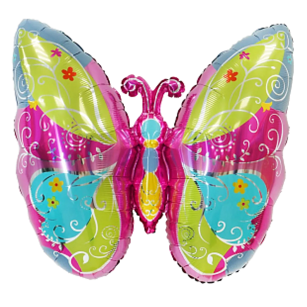 Шар: Шар (27"/68 см) Фигура Яркая бабочка, 1шт. *