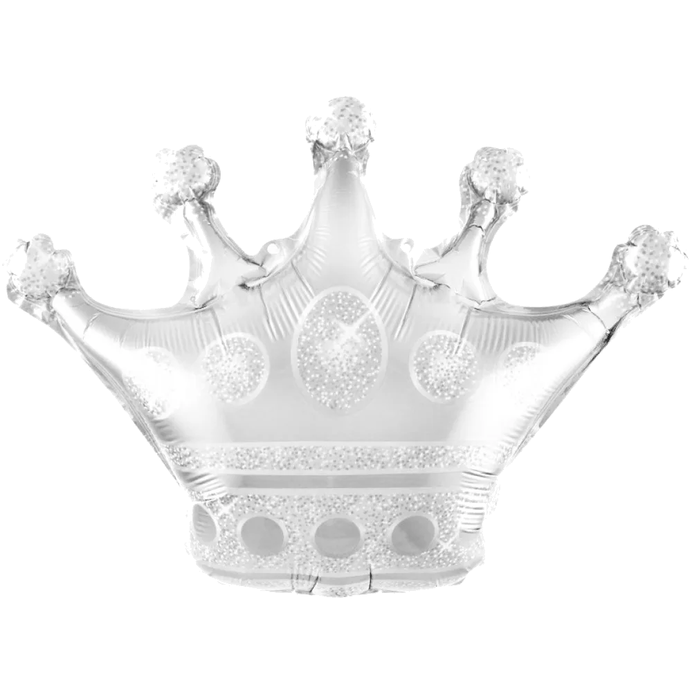 Шар: Шар (34''/86 см) Фигура, Корона, Серебро, 1 шт. 3П