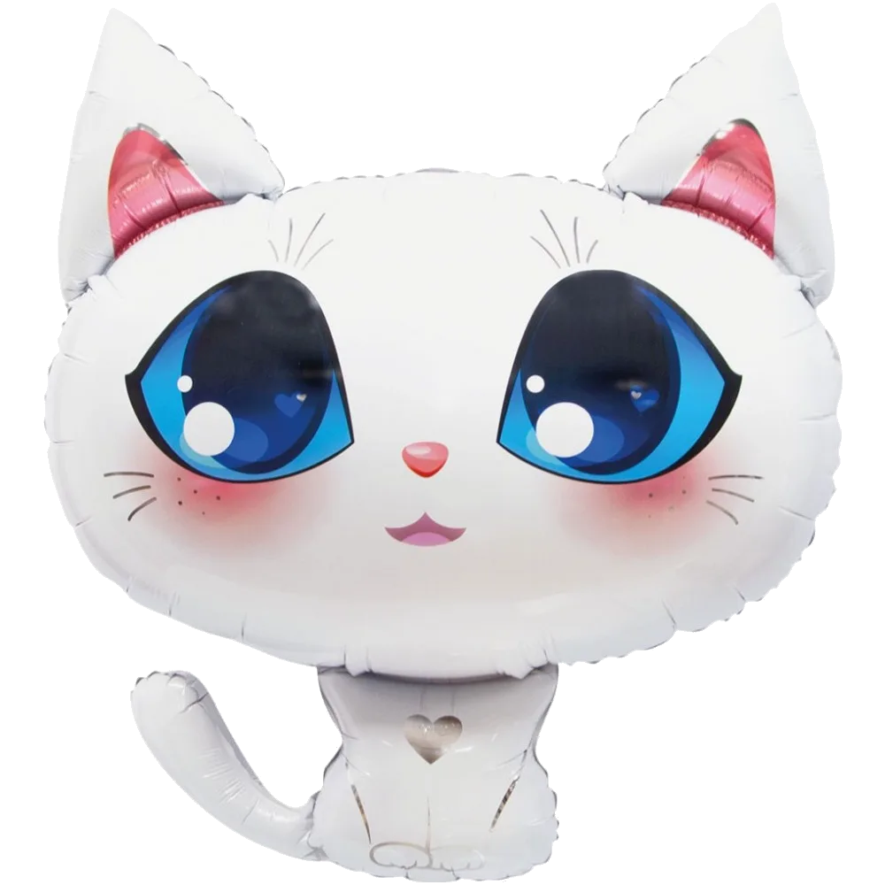 Шар: Шар (32''/81 см) Фигура, Котенок, Белый, 1 шт. в уп. 1.8П