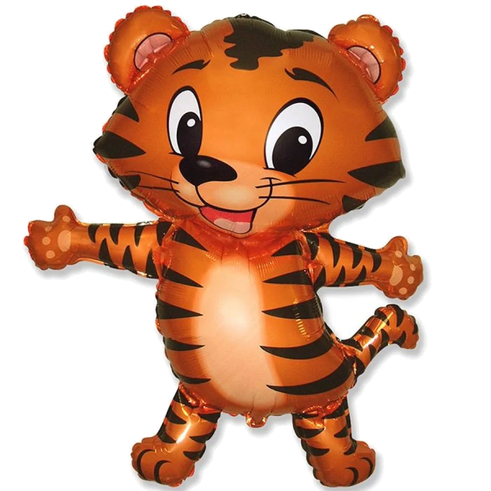 Шар: Шар (36''/91 см) Фигура, Тигренок, Черные полоски, 1 шт. Flexmetal (Испания)