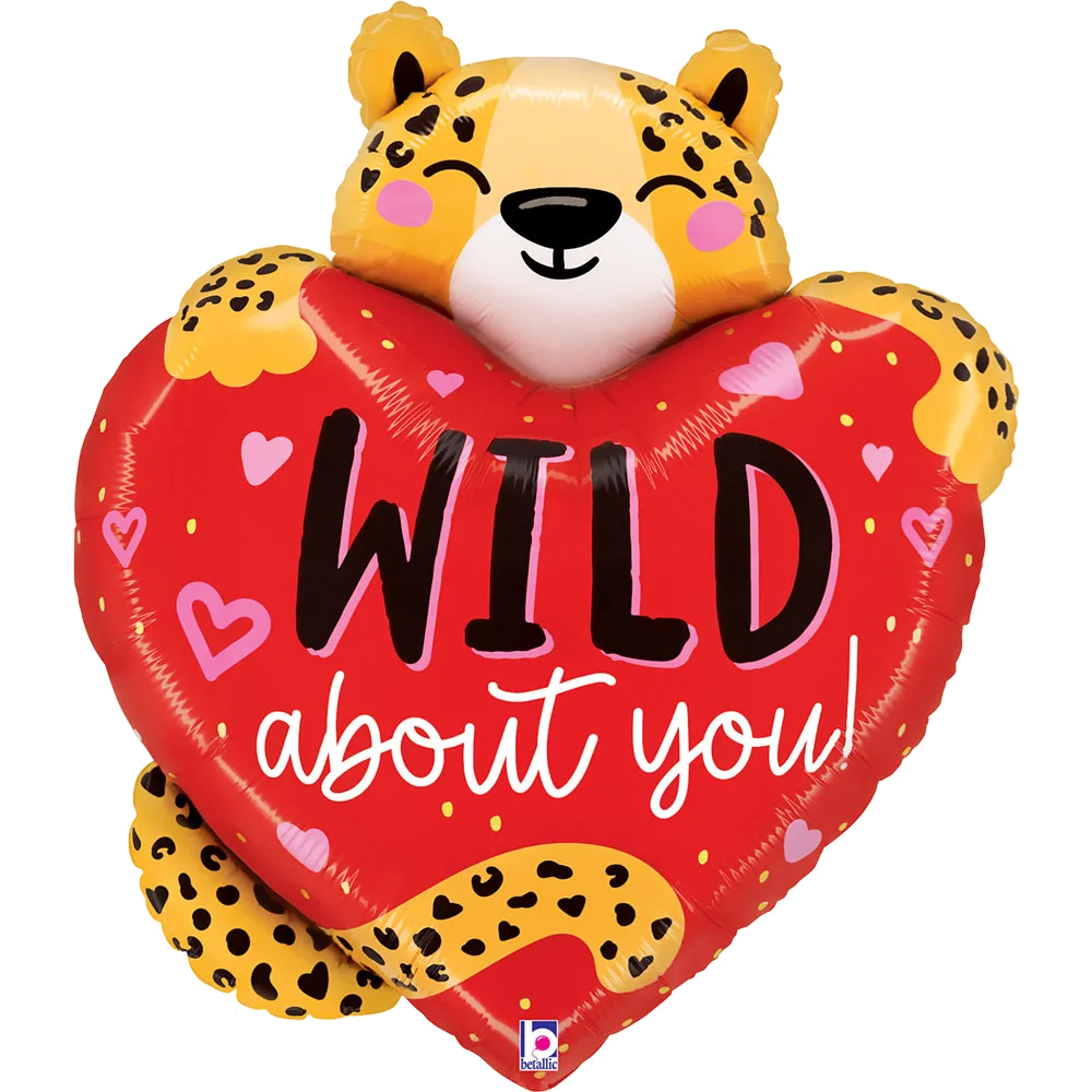 Шар: Шар (29''/74 см) Сердце, Влюбленный леопард