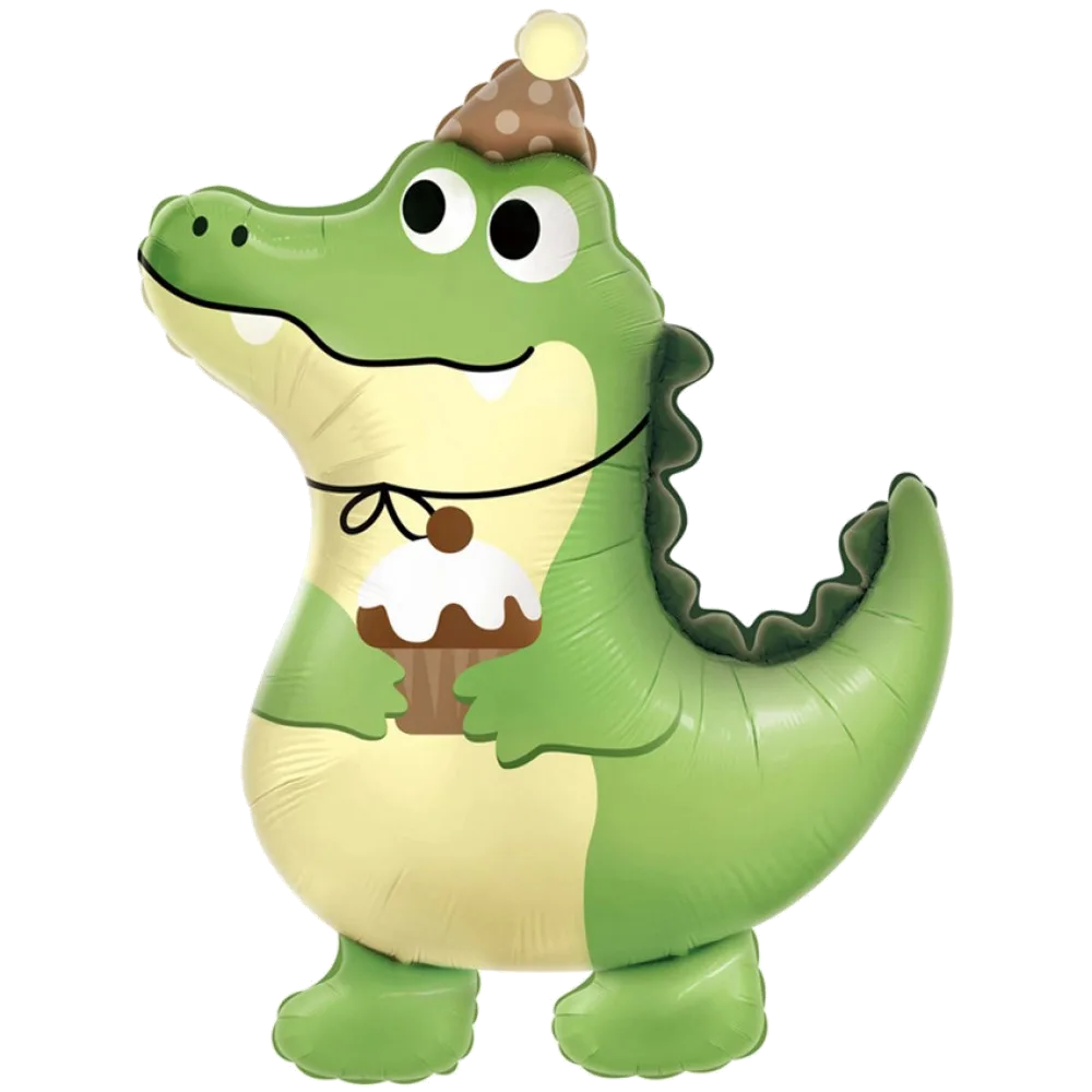 Шар: Шар (30''/76 см) Фигура, Крокодильчик в колпачке