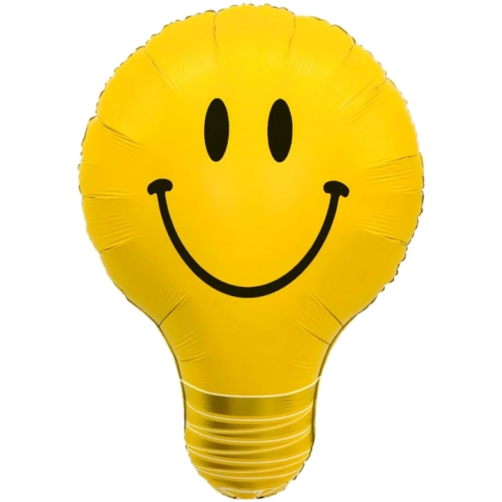 Шар: Шар (28''/71 см) Фигура, Лампочка Смайл, 1 шт. в уп. Agura (Россия)