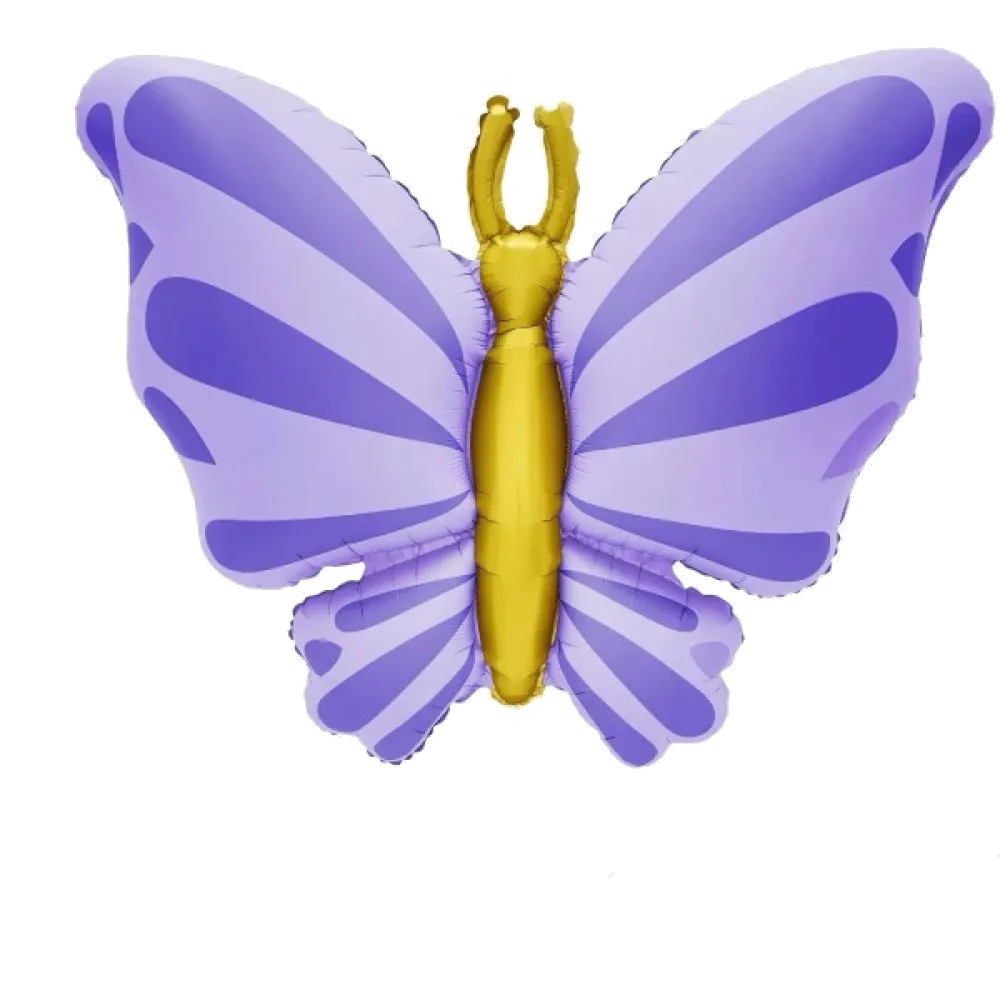 Шар: Шар (34''/86 см) Фигура, Изящная бабочка, Сиреневый, Сатин, 1 шт. в уп.1.9П