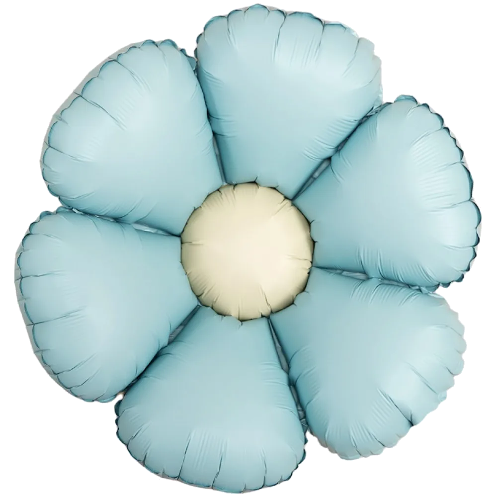 Шар: Шар (24''/61 см) Цветок, Ромашка (надув воздухом), Голубой, Сатин