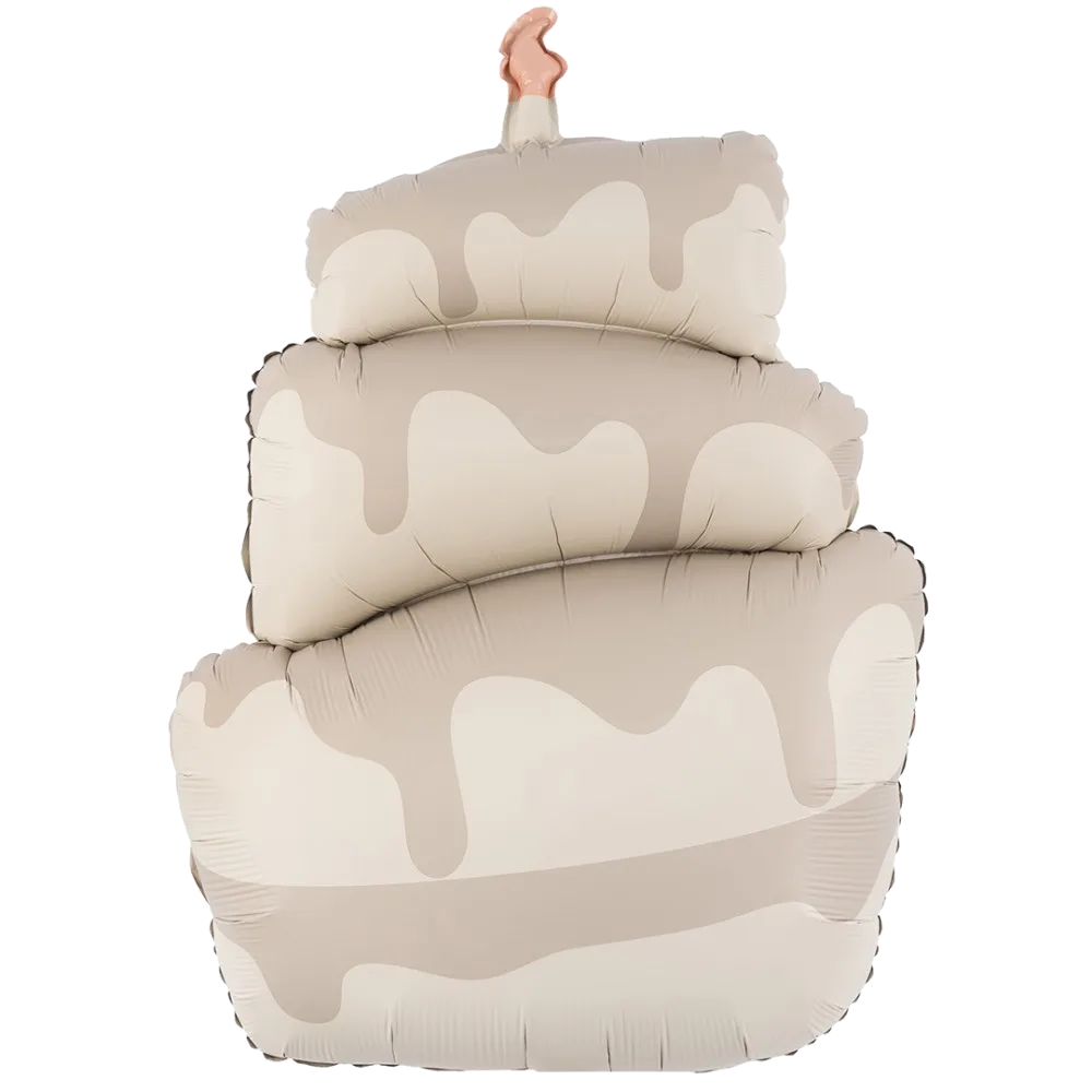 Шар: Шар (37''/94 см) Фигура, Торт, Кремовый, Сатин