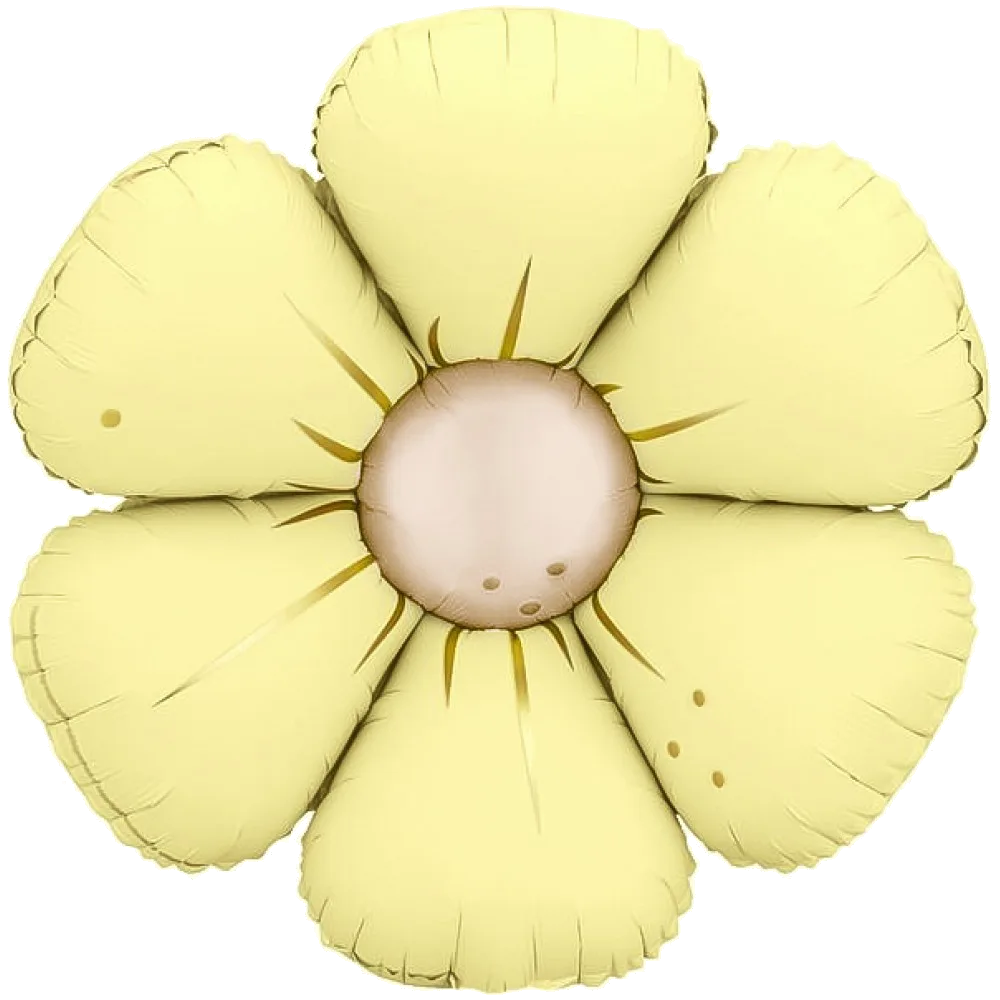 Шар: Шар (25''/64 см) Цветок, Ромашка (надув воздухом), Желтый, Сатин, 1 шт. в уп. (цв.этик.)