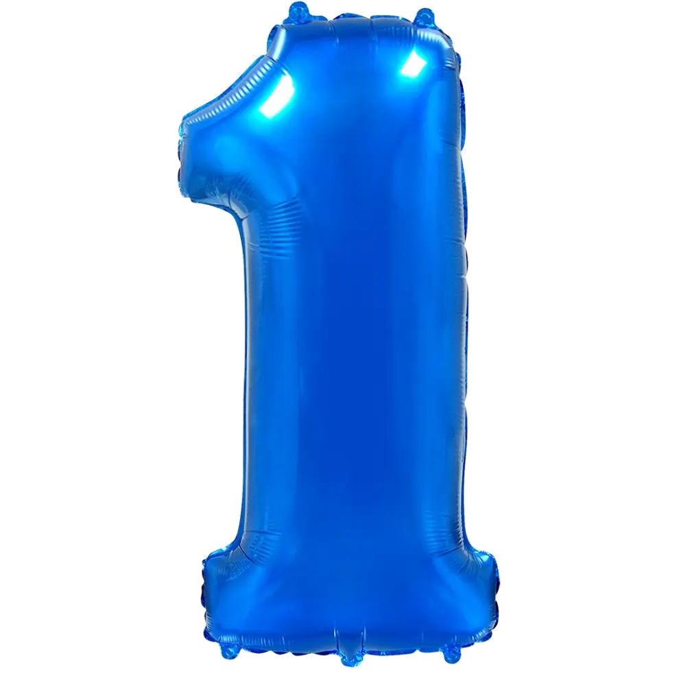 Шар Шар И (40''/102 см) Цифра, 1, Синий, Цифра, 40"/102 см