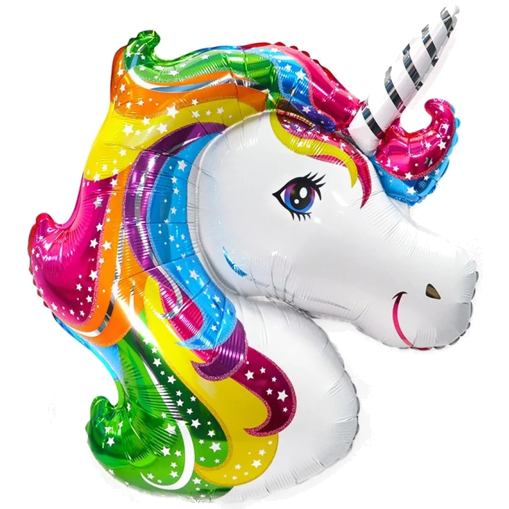 Шар: Шар (41''/104 см) Фигура, Голова, Радужный Единорог, 1 шт. Flexmetal (Испания) 2.5П