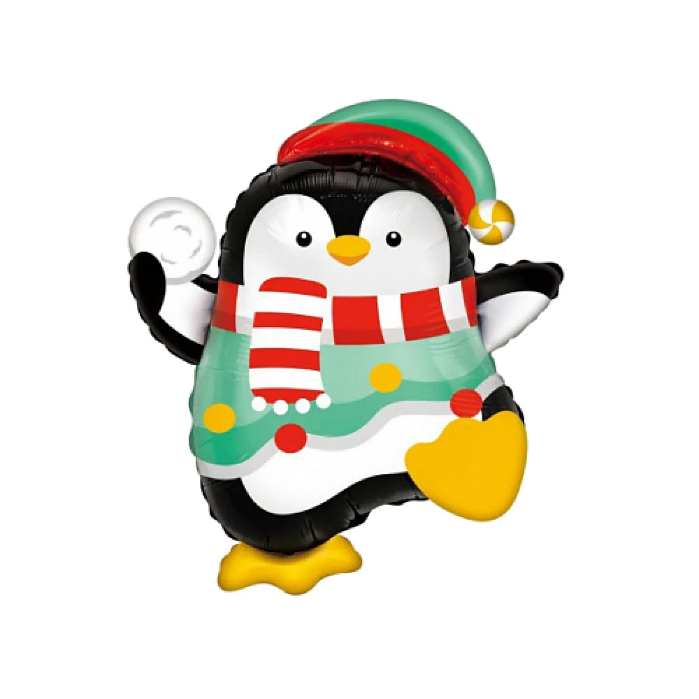 Шар: Шар (26''/66 см) Фигура, Пингвин со снежком
