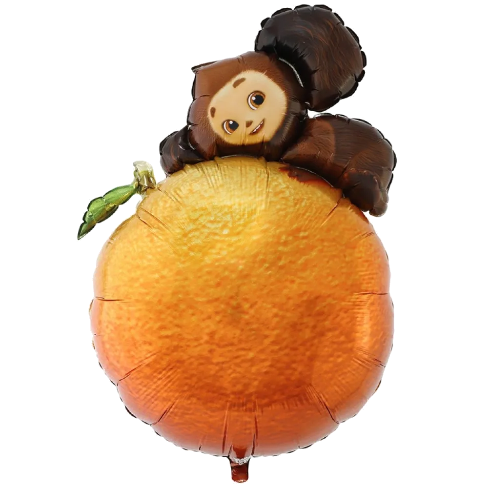 Шар: Шар (26"/66 см) Фигура, Чебурашка на апельсине, 1 шт. в уп.2.4 П