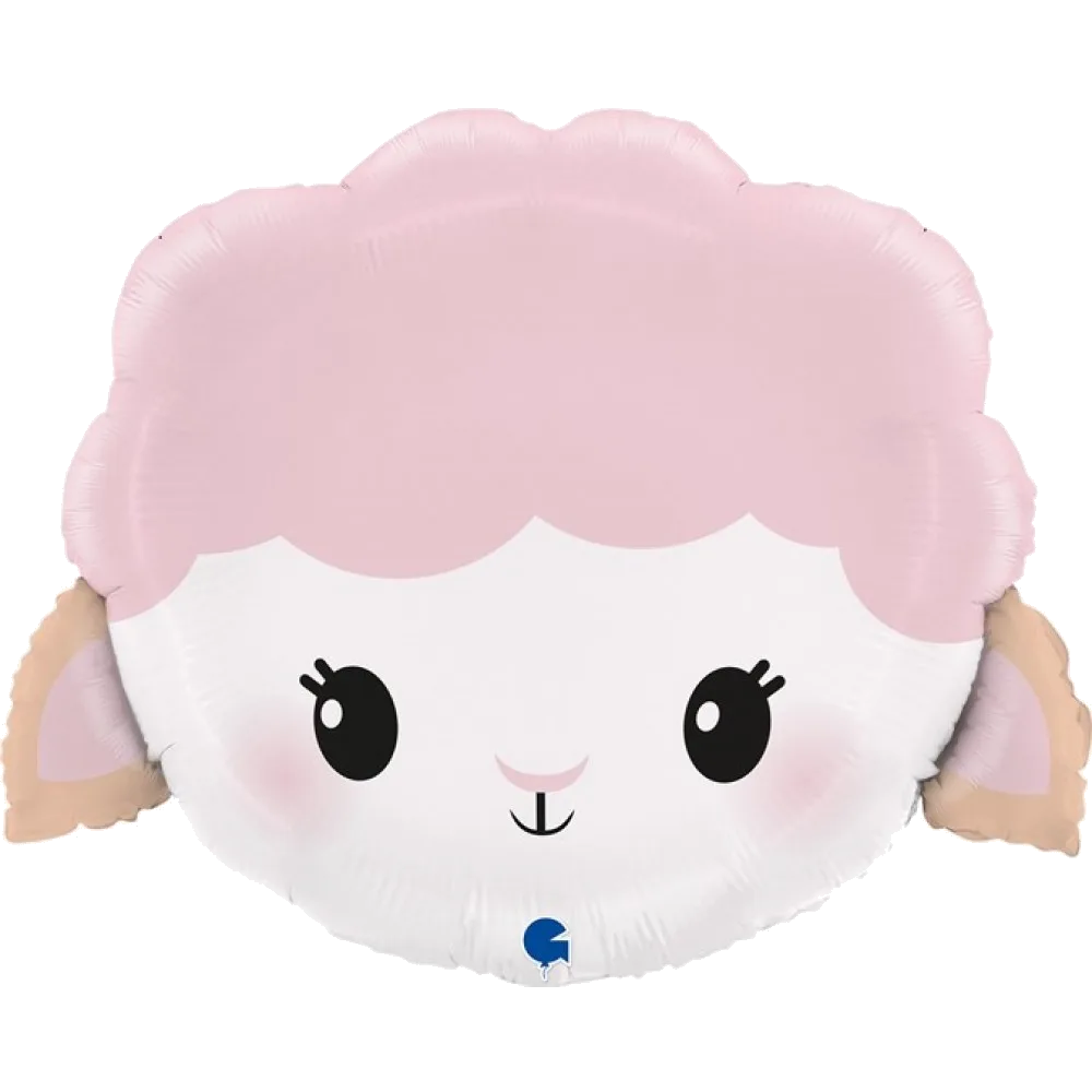 Шар: Шар (19''/48 см) Фигура, Милая овечка, Розовый, 1 шт. в уп. Grabo (Италия)