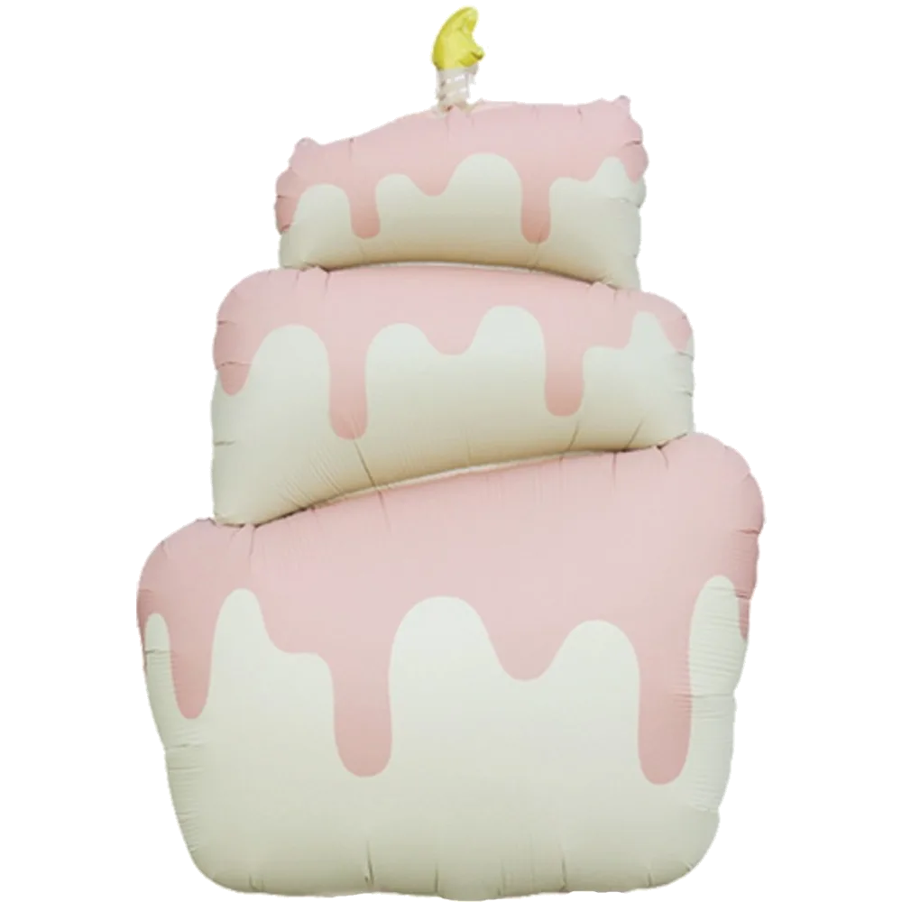 Шар: Шар (37''/94 см) Фигура, Торт, Розовый, Сатин