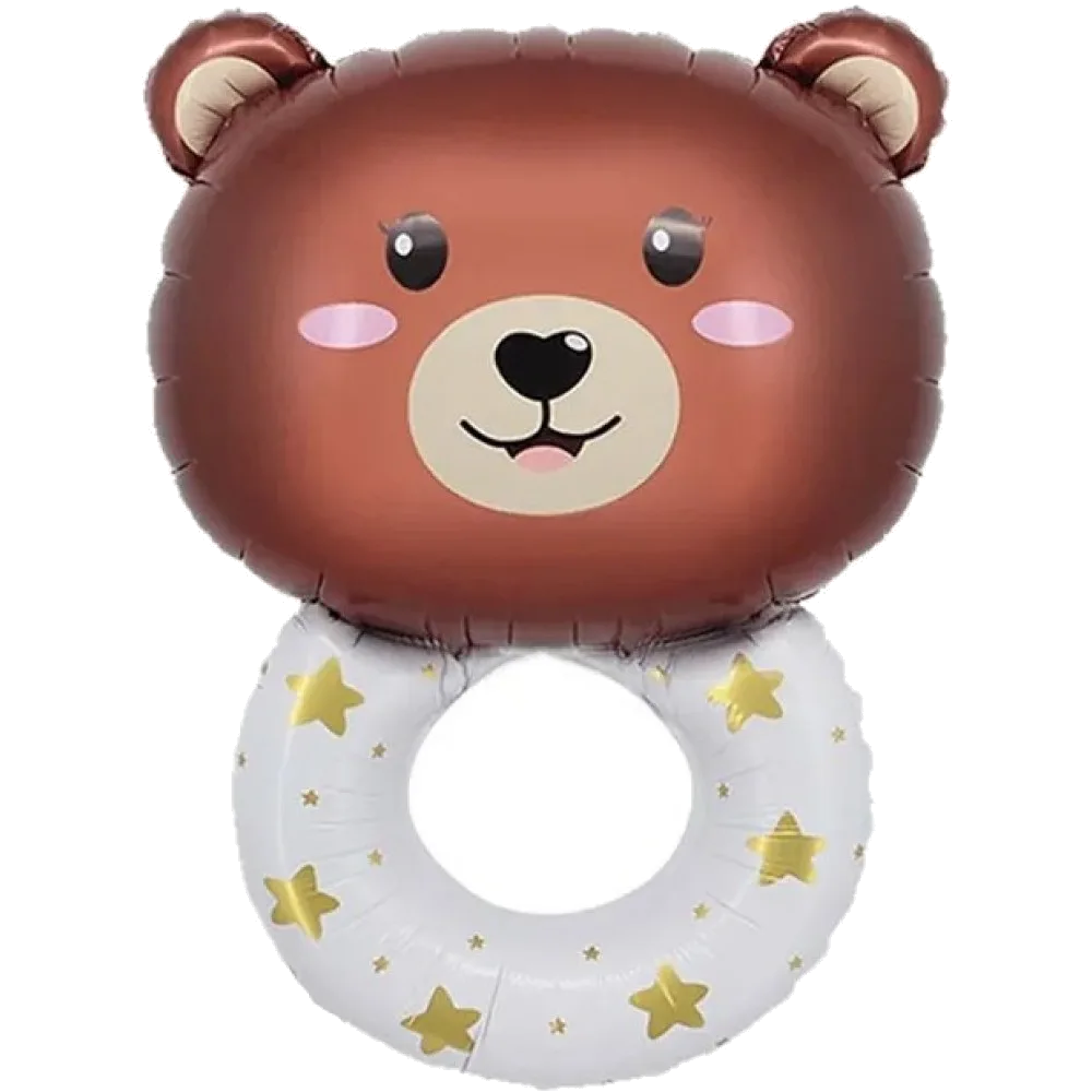 Шар: Шар (27''/69 см) Фигура, Погремушка Медвежонок, 1 шт. *