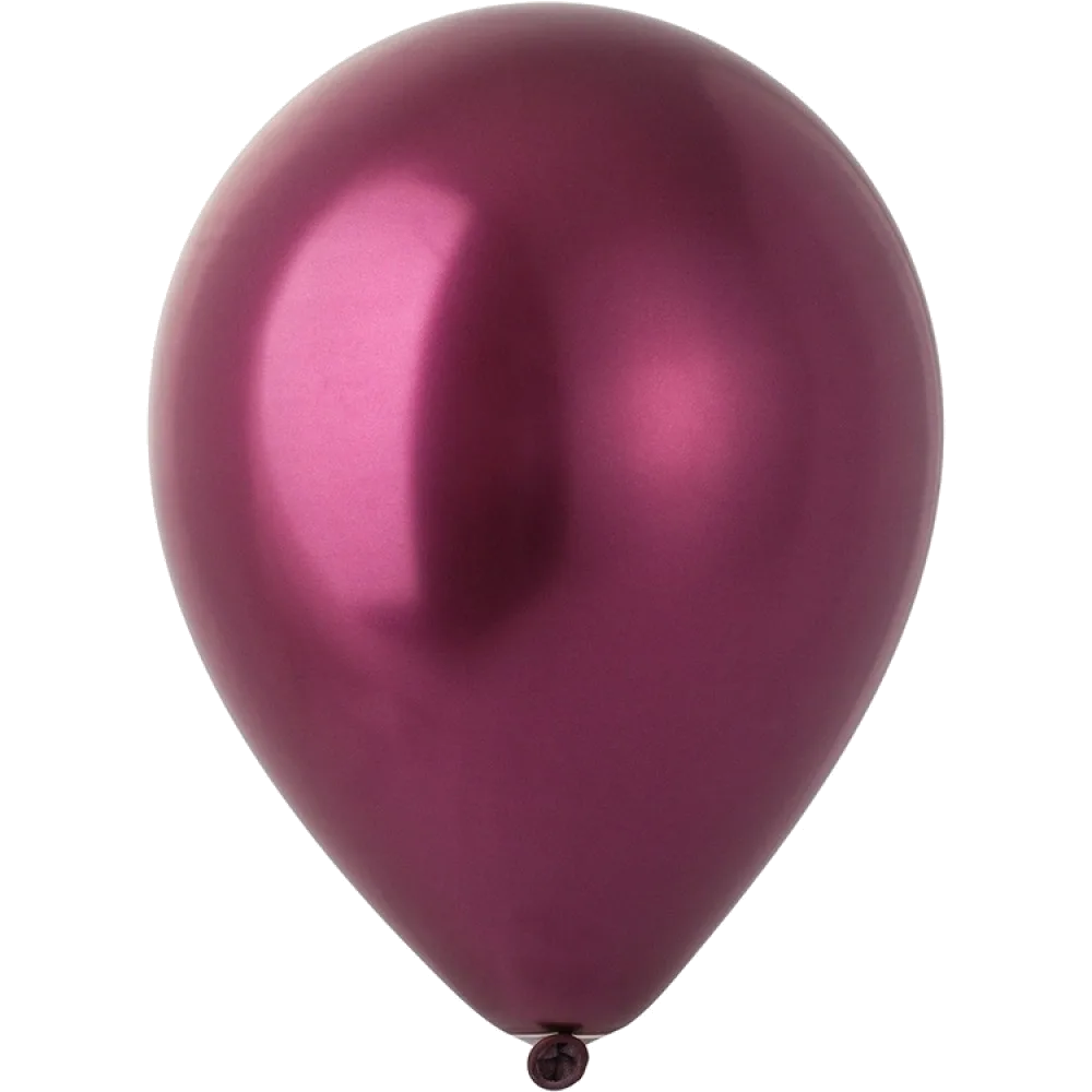 Шар: Шар (5"/13 см) Хром, Вишневый, Сатин