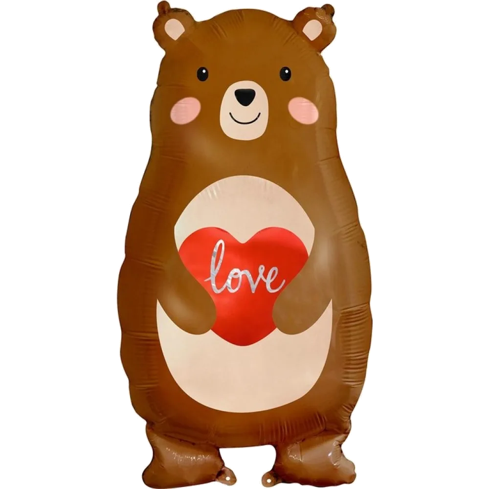 Шар: Шар (31''/79 см) Фигура, Мишка с сердцем, 1 шт. 1.7П