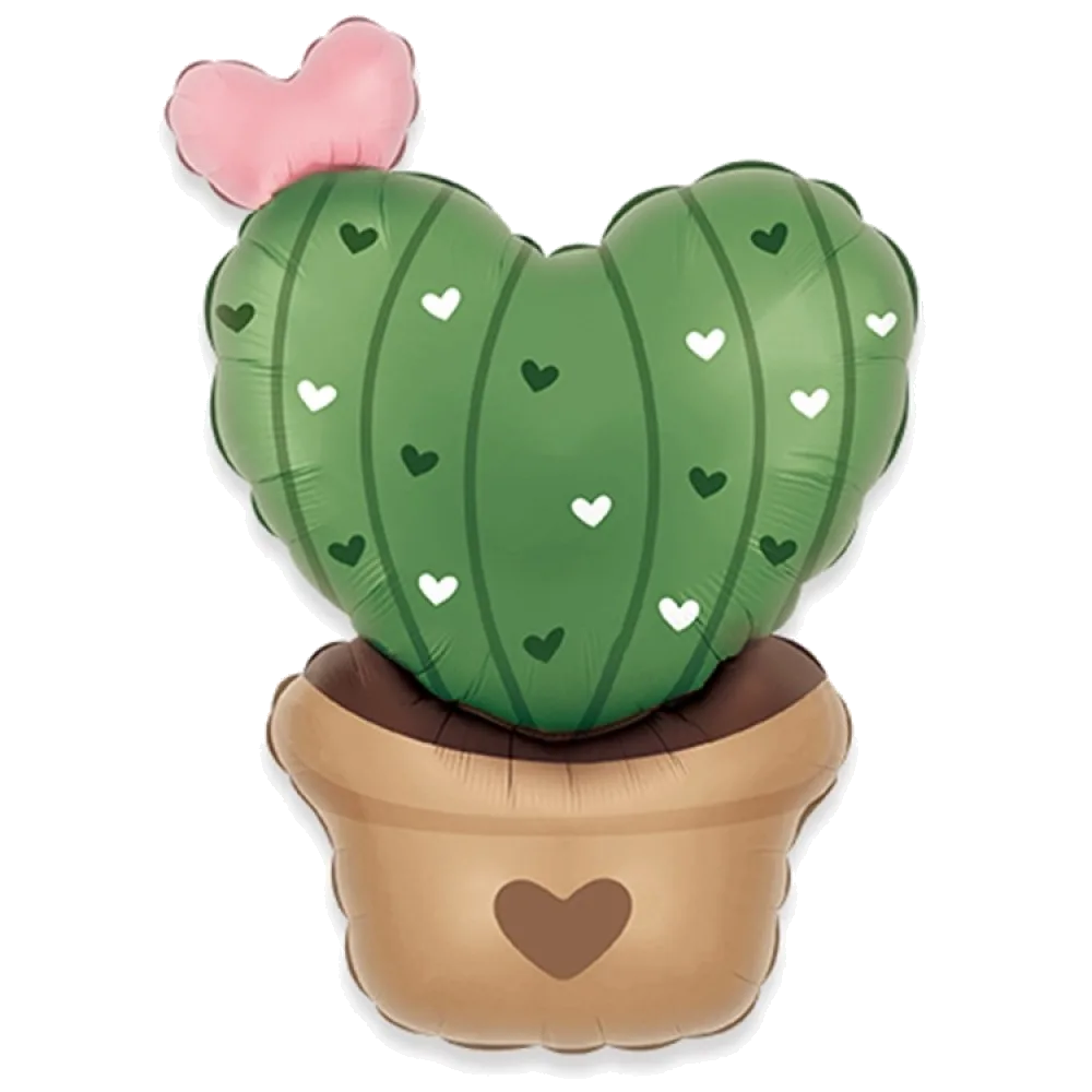Шар: Шар (30"/76 см) Фигура, Кактус с сердцами, 1 шт. в уп.