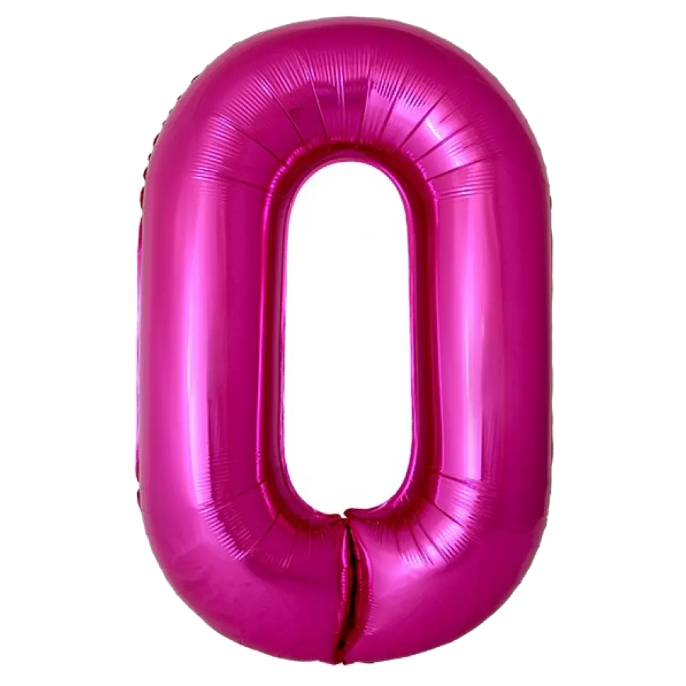 Шар Шар И (40''/102 см) Цифра, 0 Slim, Фуше, Металлик, Цифра, 40"/102 см, металлик