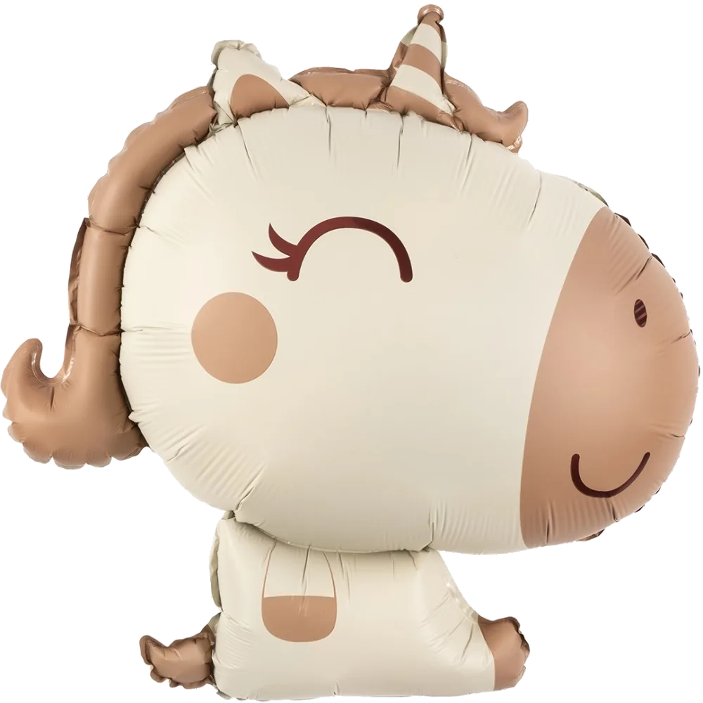 Шар: Шар (31''/79 см) Фигура, Милый единорог, Бежевый, Сатин
