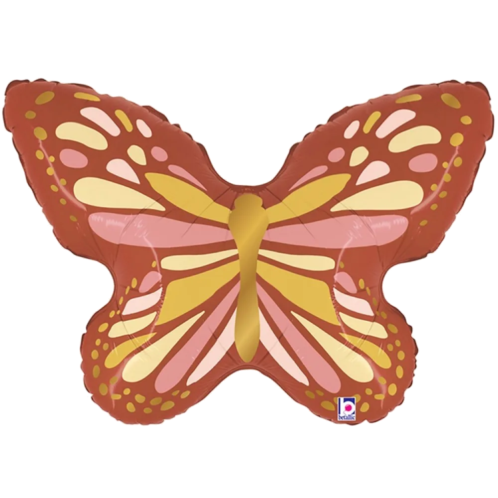 Шар: Шар (35"/89 см) Фигура, Бабочка Бохо, 1 шт. Betallic (Италия) 2.7 П