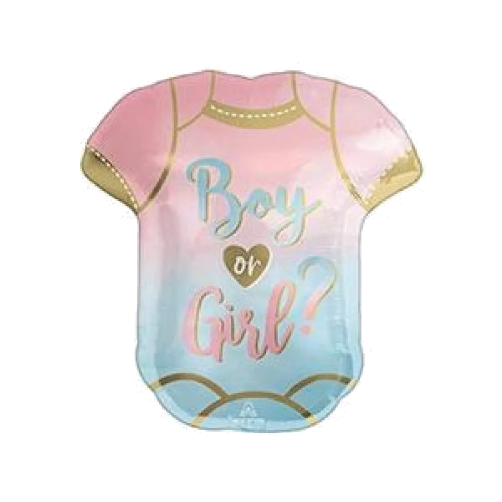 Шар: Шар (24"/60 см) Фигура, Боди Boy or Girl? роз-голуб