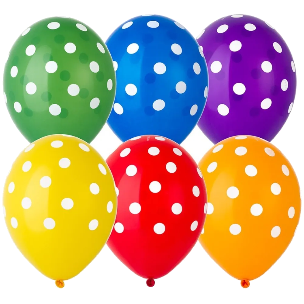 Шар: Шар (14"/36 см) Горошек яркий, 1 шт. Belbal (Бельгия)