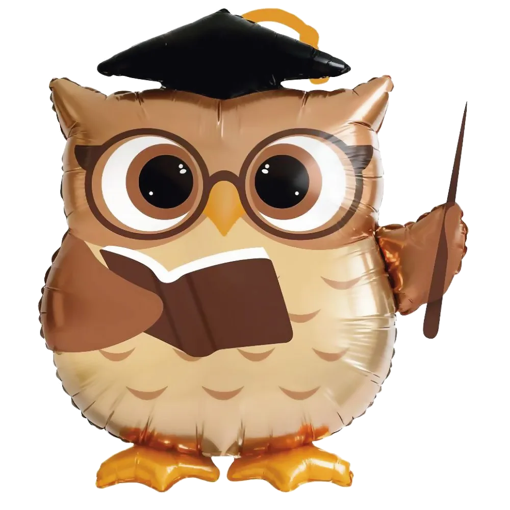 Шар: Шар (25''/64 см) Фигура, Сова Выпускник, 1 шт. в уп.