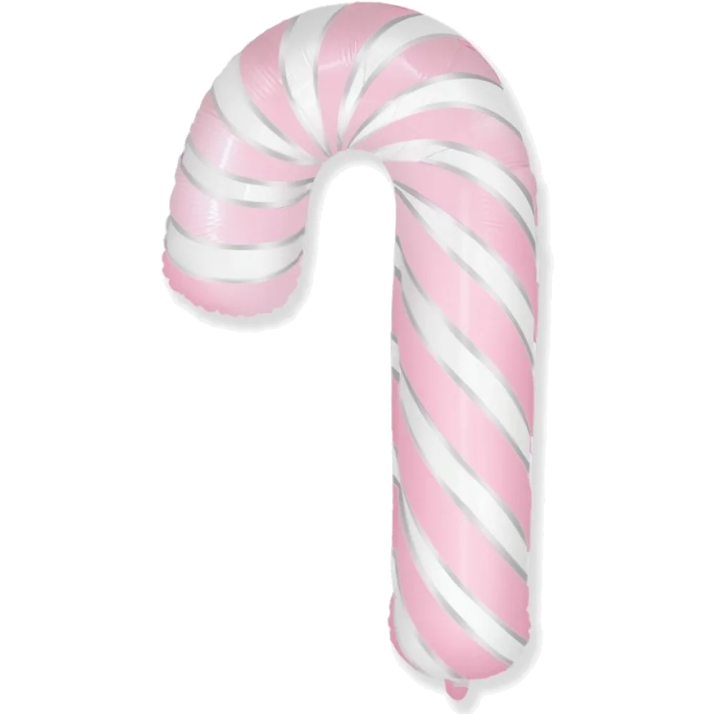 Шар: Шар (39''/99 см) Фигура, Леденец трость, Розовый, 1 шт. Flexmetal (Испания)1.9П