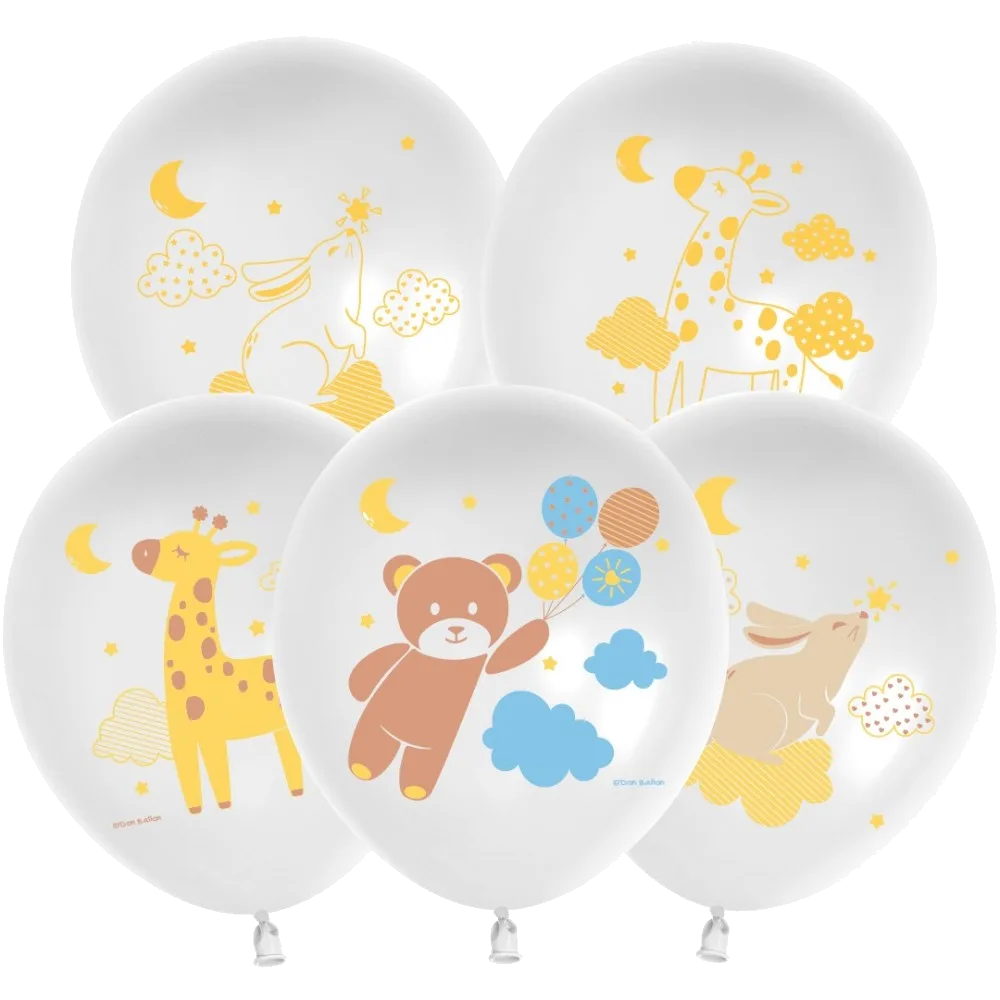 Шар: Шар (12''/30 см) Любимые зверята, Белый, пастель, 2 ст, 1 шт. 512 (Китай)
