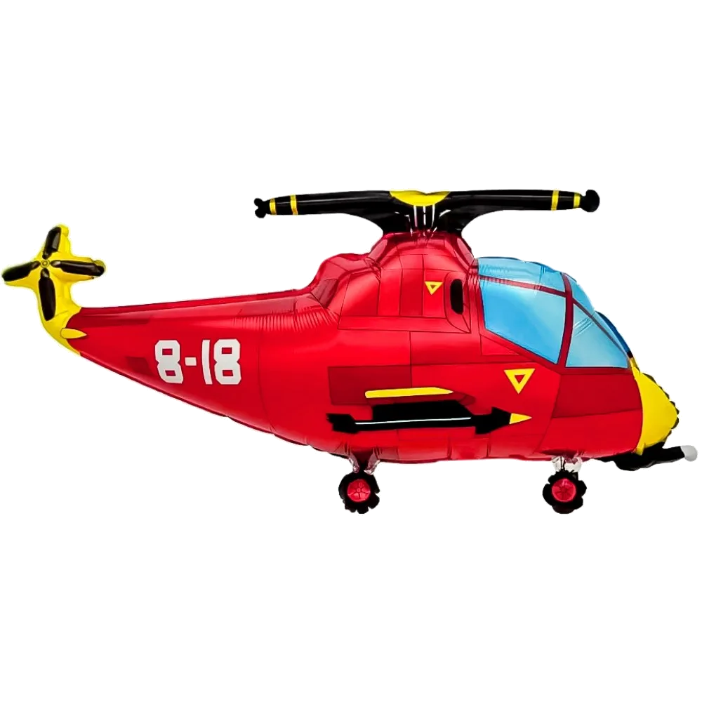 Шар: Шар (36''/91 см) Фигура, Вертолет, Красный