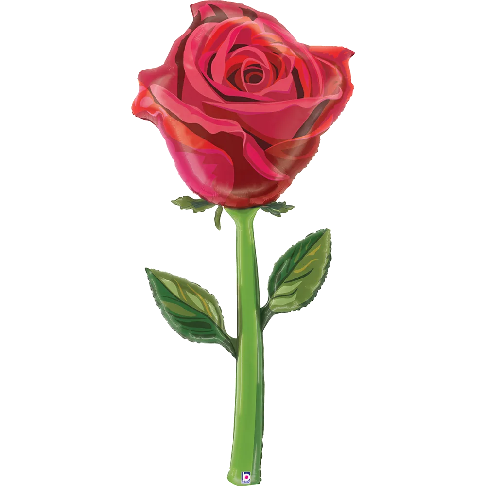 Шар: Шар (65''/165 см) Цветок, фигура Роза Красный, 1 шт. в уп. Betallic (Италия)