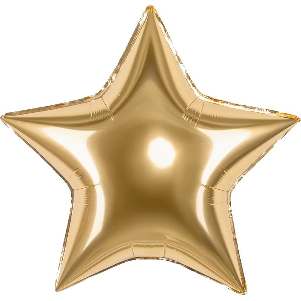 Шар: Шар (30''/76 см) Звезда, Золото, Сатин, 1 шт. в уп. Falali (Китай)