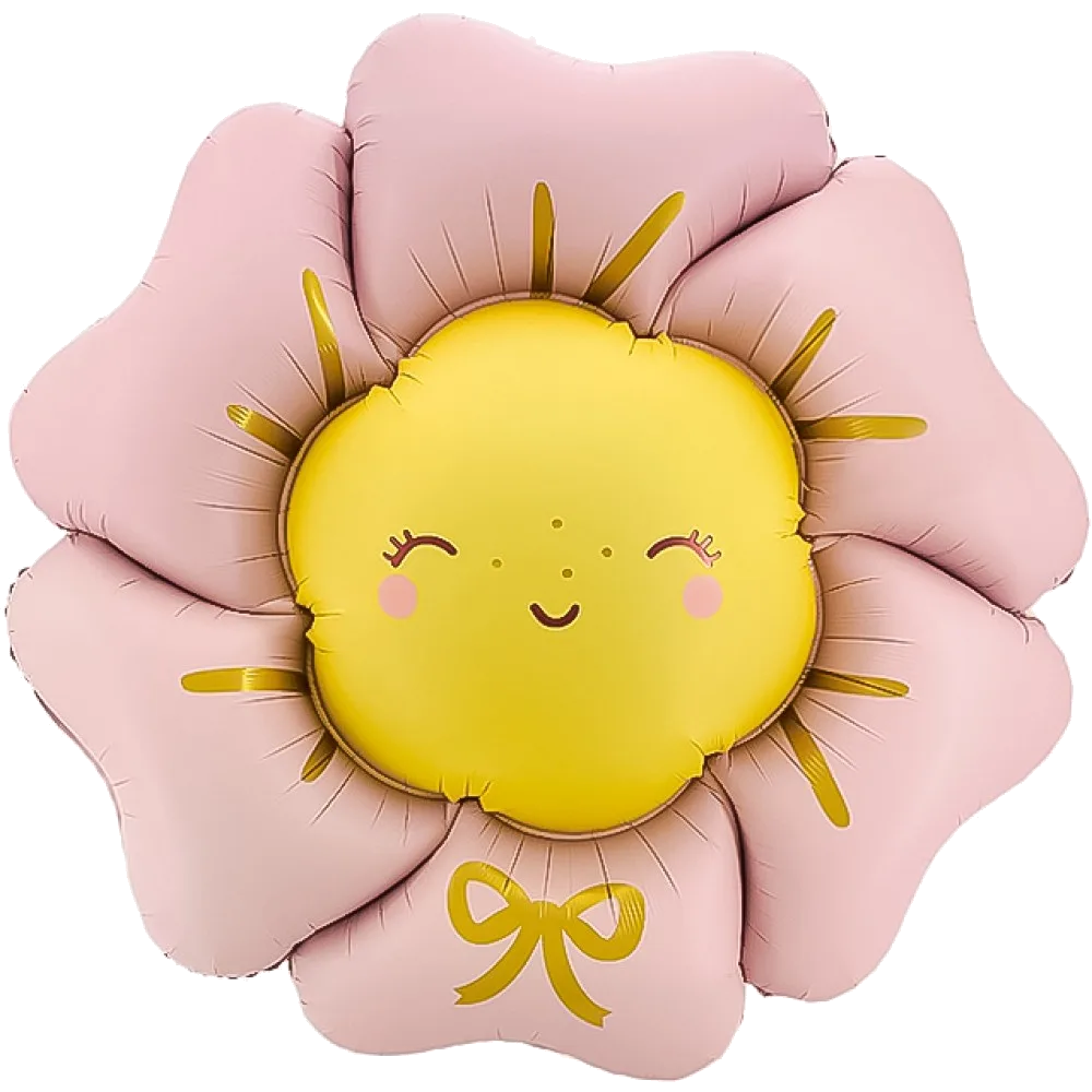 Шар: Шар (41''/104 см) Цветок, Солнышко, Розовый, Сатин