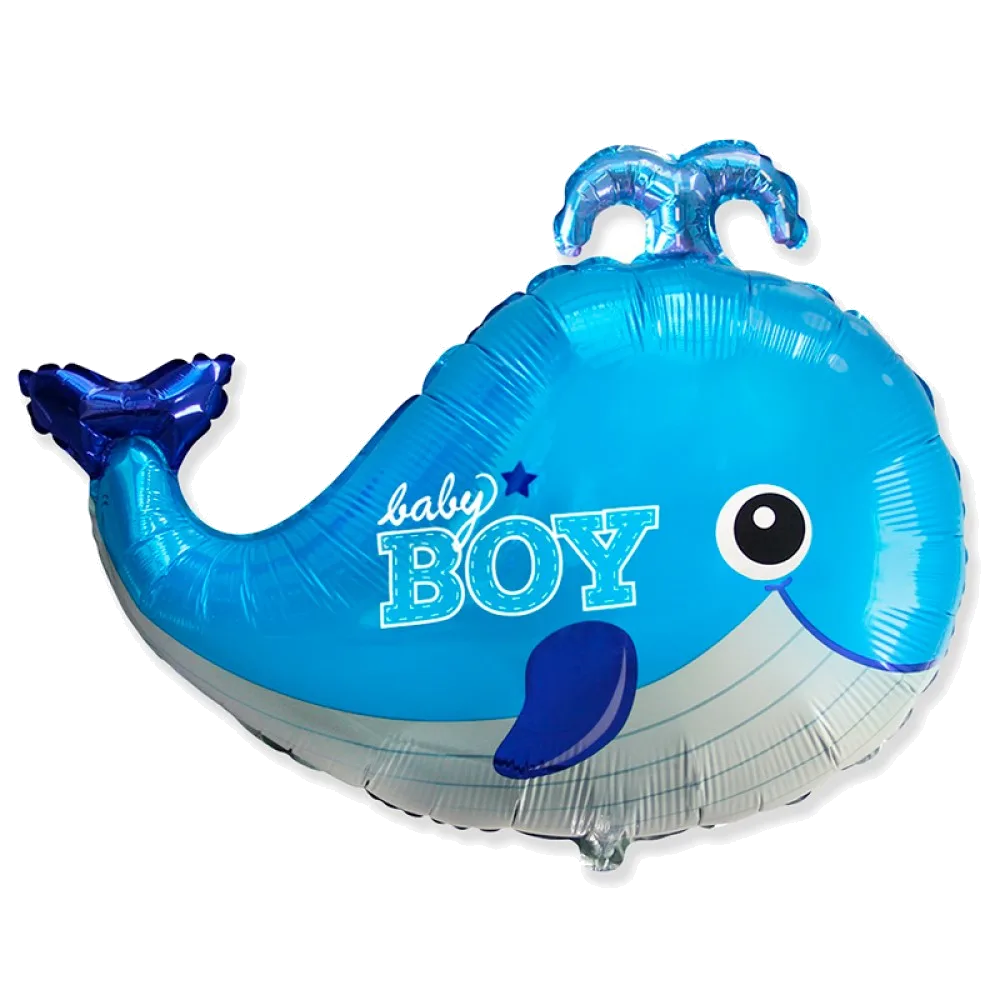 Шар: Шар (34''/86 см) Фигура Китенок голубой, 1 шт. Flexmetal (Испания)